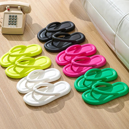 Women’s Candy Color EVA Flip Flops - Soft Bottom Non-Slip Summer Beach Cloud Slides