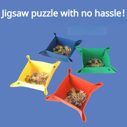 6-Color Jigsaw Puzzle Disk Set – 1000 Pieces with Portable Storage Tray & Partition Pad for Kids & Adults