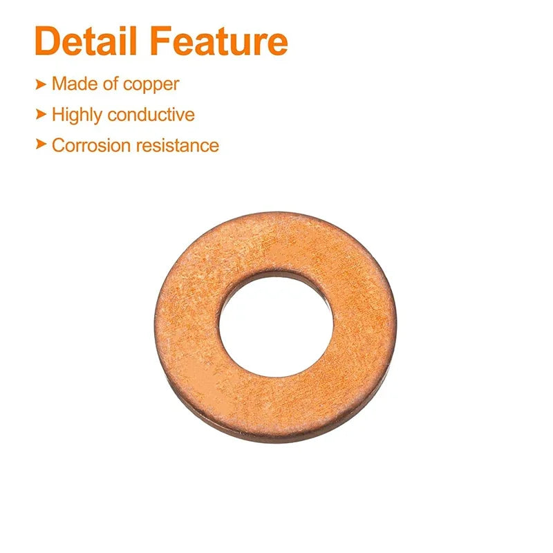 Copper Washer Gasket Set – 100/300/400pcs Flat Sealing Rings Assortment Kit for Nuts, Bolts & Sump Plug Repairs