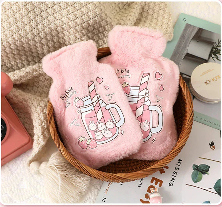 500ML Cute Kawaii Hot Water Bottle — Portable Winter Hand & Bed Warmer for Girls
