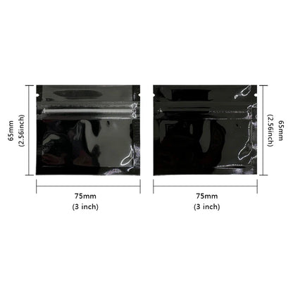 20–100PCS Black Matte Zipper Bags — Smell-Proof Mylar Pouches with One-Side Clear Window