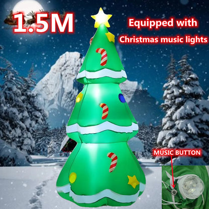 Christmas Tree Inflatable Decoration – Built-in LED Lights Ornament for Xmas Party, New Year, Indoor and Outdoor Garden Decor