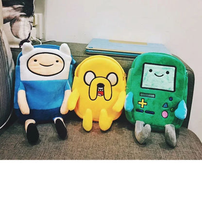 Cartoon Finn & Jake Plush Crossbody Bag – Coin Purse & Phone Bag, Anime BMO Stuffed Toy Gift for Kids & Fans