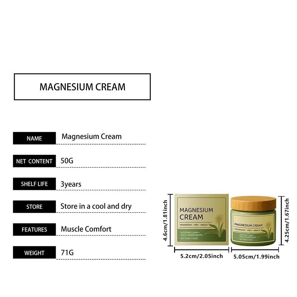 Magnesium Soothing Body Cream - Non-Greasy Daily Massage Care for Muscles, Knees & Joints with Arnica & MSM