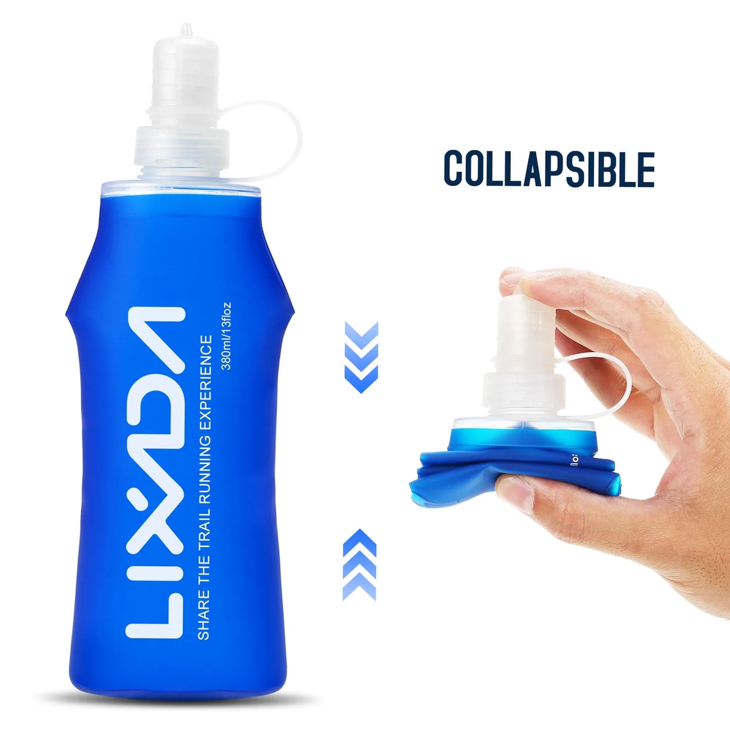 Lixada Soft Bottle - Folding BPA-Free Hydration Water Bottle for Outdoor Running, Hiking, Cycling (250ml/500ml/300ml/380ml)