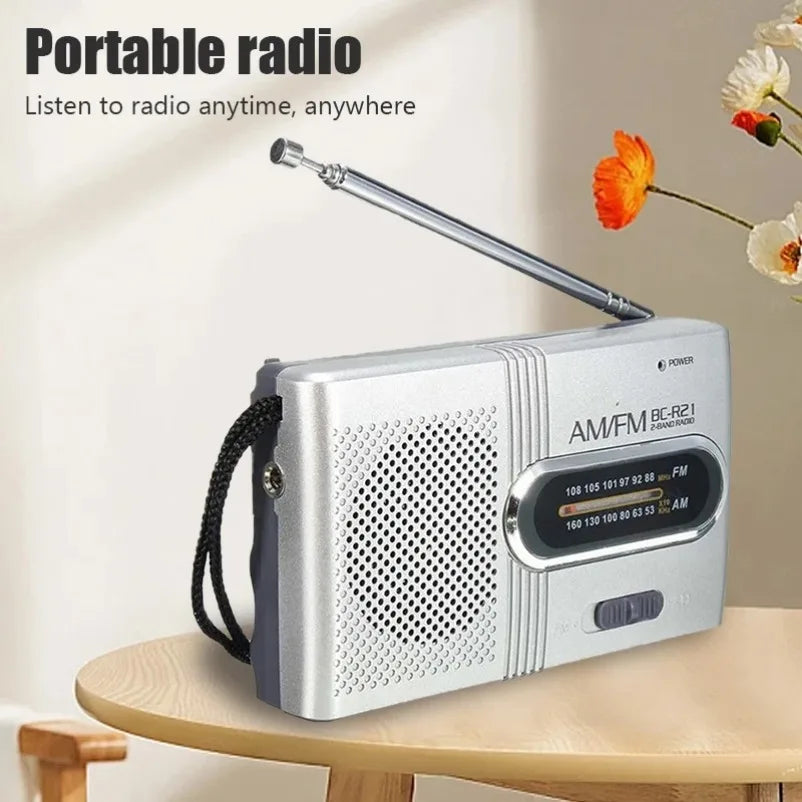 BC-R21/961/962 Mini Portable AM/FM Radio — Battery Operated with Best Reception, Long-Lasting Sound for Running, Walking & Home