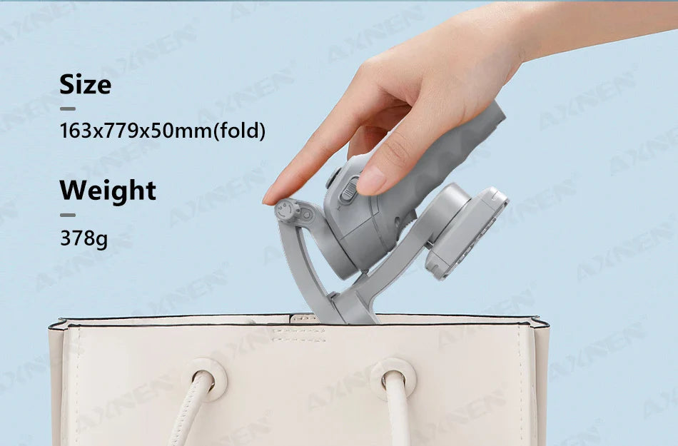 HQ6 3-Axis Gimbal Handheld Stabilizer – With Fill Light, Face Tracking, Anti-Shake for Android & iPhone Video Recording