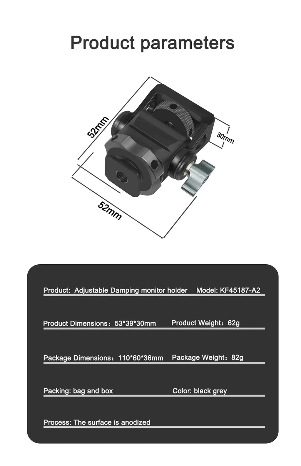 Mini Monitor Mount Holder – Swivel & Tilt Tripod Head with Cold Shoe Adapter for Flash, Microphone, and Fill Light