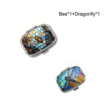 Travel Metal Organizer – Small Colored Medicine & Jewelry Storage Case for Home