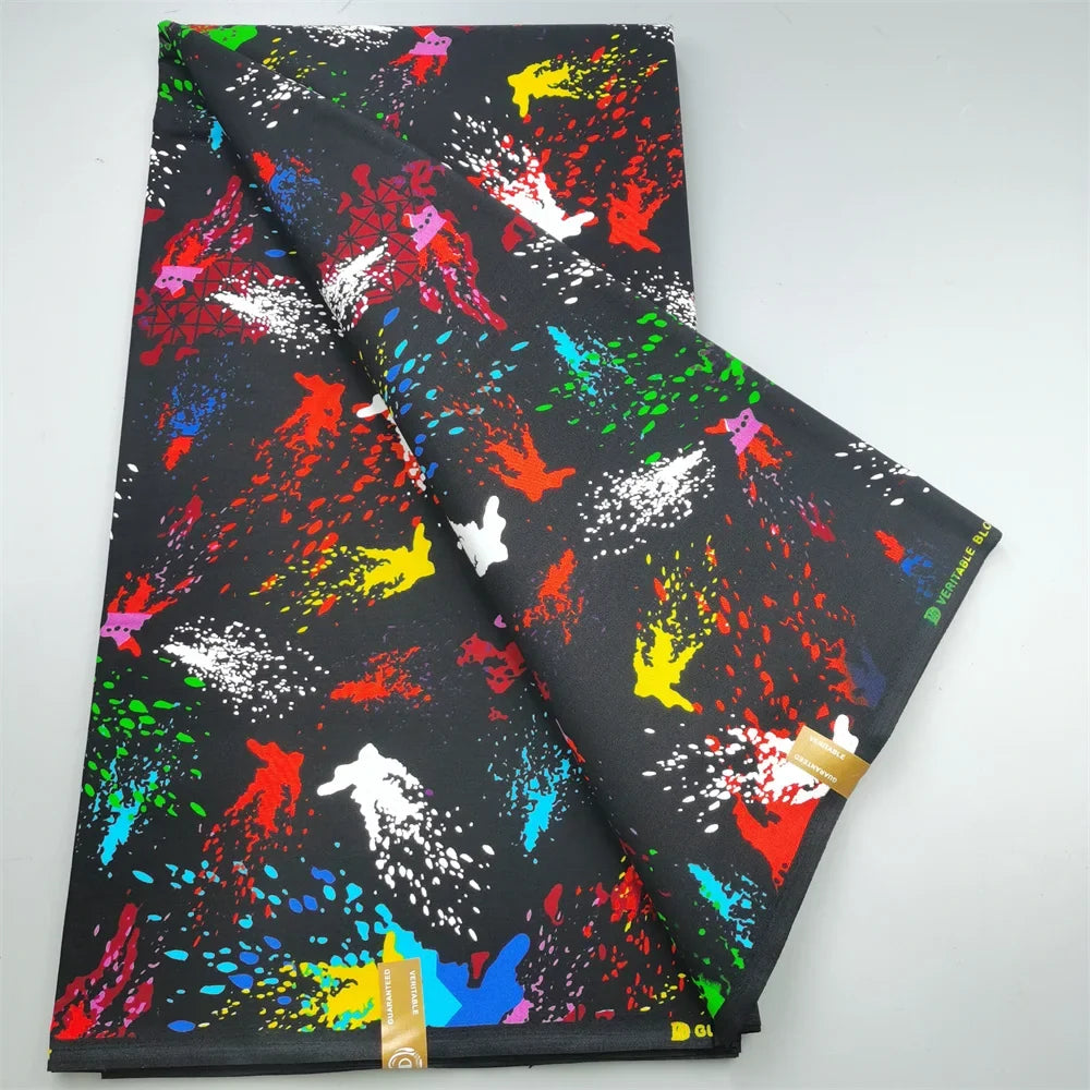 African Real Wax Ankara Fabric - 100% Cotton 6 Yards Nigerian Print Party Dress Sewing Material