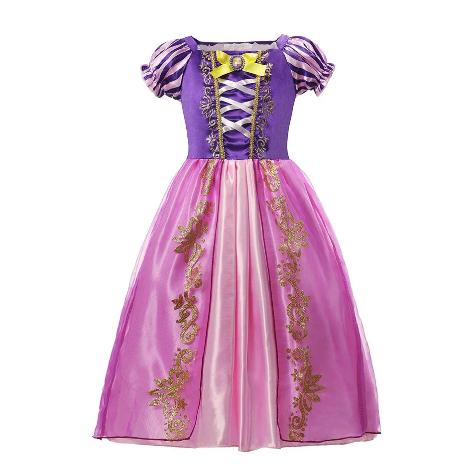 2026 Girls Princess Costume Dress - Elsa, Anna, Snow White, Aurora, Moana, Rapunzel, Mermaid & Belle Carnival Cosplay Party Outfit