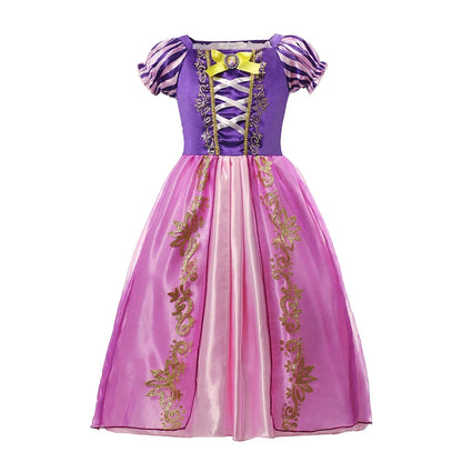 2026 Girls Princess Costume Dress - Elsa, Anna, Snow White, Aurora, Moana, Rapunzel, Mermaid & Belle Carnival Cosplay Party Outfit