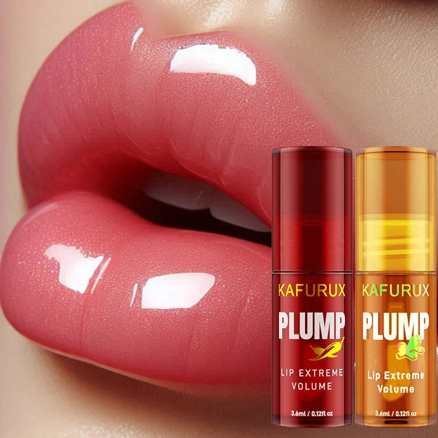 2PC Lip Plump Gloss Set – Long-Lasting Moisturizing Lip Oil Serum for Instant Volume, Repair & Fine Line Reduction