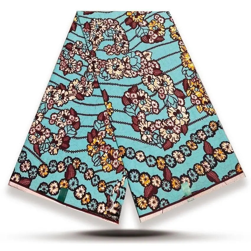 Original African Wax Print Fabric - 6 Yards Soft 100% Cotton Nigerian Ankara Pagne Batik Material