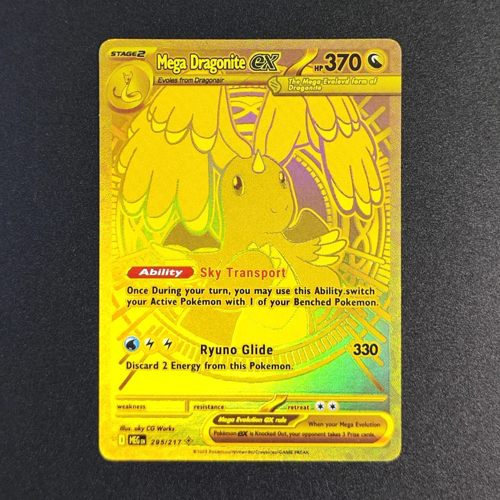 2025 Pokémon English Collection Cards Set – MEGA Dragonite, Charizard, Lucario & Gardevoir EX Anime Trading Cards Gift Toys