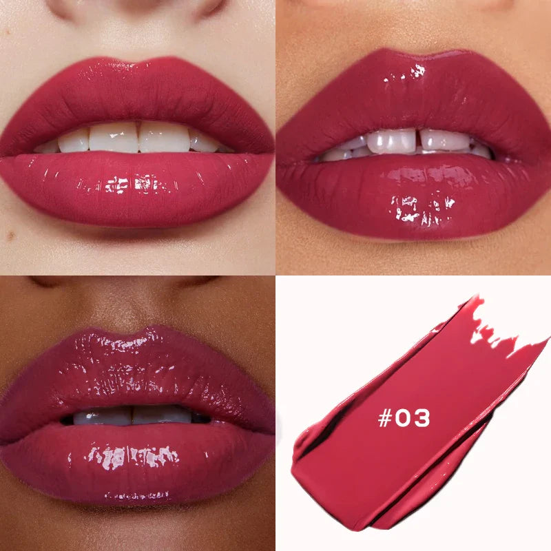 Watery Mirror Lipstick – White, Moisturizing Lip Gloss with Water-Light Shine, Non-Sticky Formula