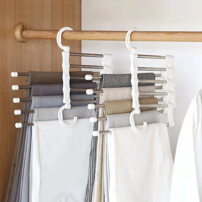 Telescopic Folding Multi-Layer Pants Rack – Magic Pants Hanger for Household Wardrobe Storage
