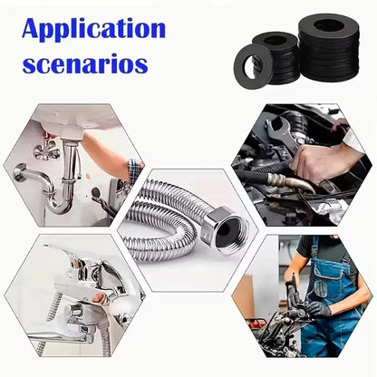 10-Piece Shower Hose Washer Set - Heavy-Duty Heat-Resistant Rubber O-Ring Faucet Seals