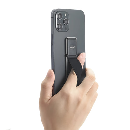 Non-Slip Mobile Phone Hand Strap with Stand - Braided Elastic, Magnetic Desktop Paste, Horizontal and Vertical Use for Men and Women