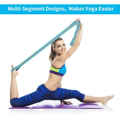 Elastic Yoga Stretching Strap with Loops – Stretch Band for Ballet, Dance, Pilates, Gymnastics, and Body Flexibility