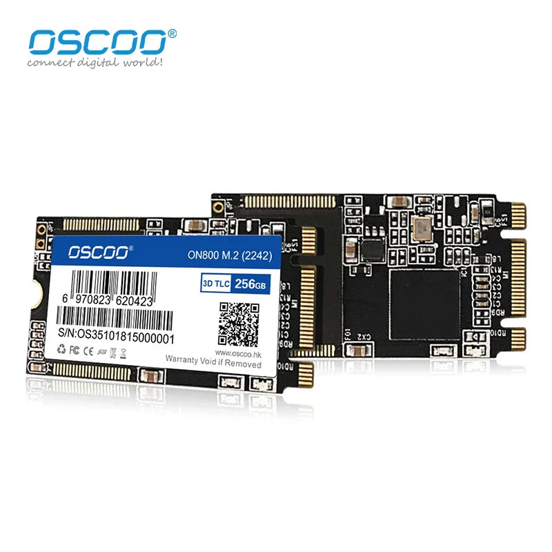 OSCOO M.2 SATA3.0 SSD — 2242mm NGFF 128GB-2TB Internal Solid State Drive with 3D TLC NAND Flash