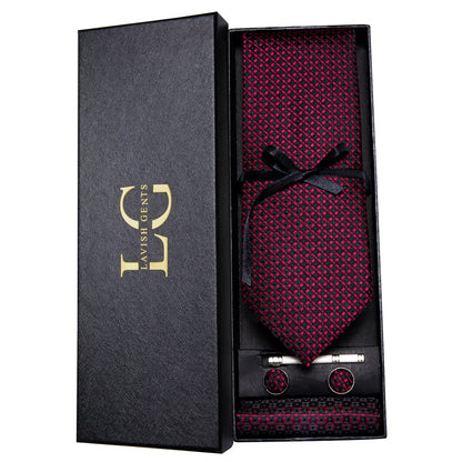 Hi-Tie Luxury Paisley Teal Green Tie Set - Men’s Classic Necktie with Handkerchief & Cufflinks Gift Box for Wedding & Formal Wear