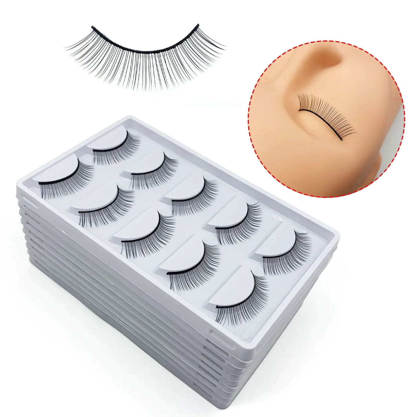 Eyelash Extension Training Mannequin Head with Practice Lashes – Makeup Practice Model for Lash Extension Supplies