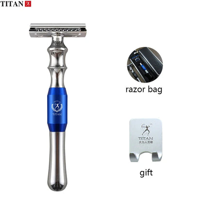 Titan High-Quality Safety Razor for Men – Metal Handle with Replaceable Blade for Precision Shaving