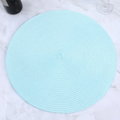 38cm Round Braided Tableware Mat – Washable, Anti-Slip, Heat-Resistant Dining Placemat and Drink Coaster for Home Decor