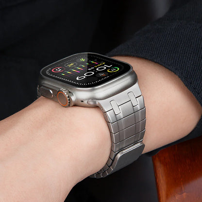 Magnetic Stainless Steel Band for Apple Watch – Titanium Color Strap for 49mm, 45mm, 44mm, 42mm Series 9, 8, 7, 6, 5, 4, SE, Ultra 2