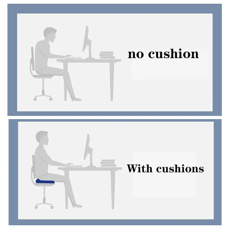 Memory Foam Seat Cushion – Office Chair & Home Use, Ergonomic Pillow for Back Pain Relief