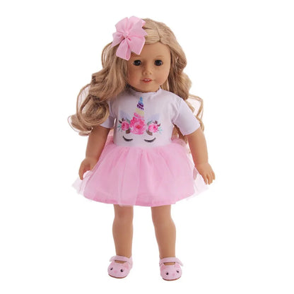 Doll Clothing Pink Series – Skirts, Swimsuits & Outfit Sets for 43cm & 18-Inch American Dolls, Accessories for Our Generation Toys
