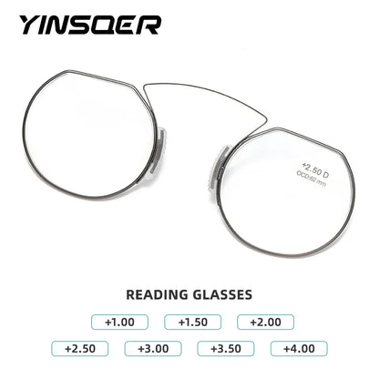 Clip-On Nose Reading Glasses – Anti-Blue Light Presbyopic Eyewear for Men & Women, 1.5 Magnification