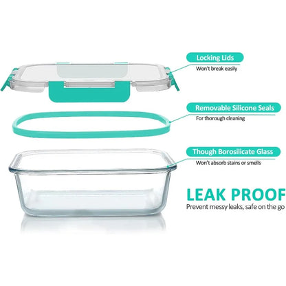 30-Piece Glass Food Storage Container Set — Airtight Meal Prep Containers with Upgraded Snap-Lock Lids, Oven Safe