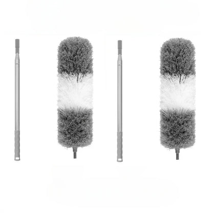 2.8M Extendable Microfiber Duster - Curved Ceiling Cleaning Brush with Electrostatic Dust Collector Pole