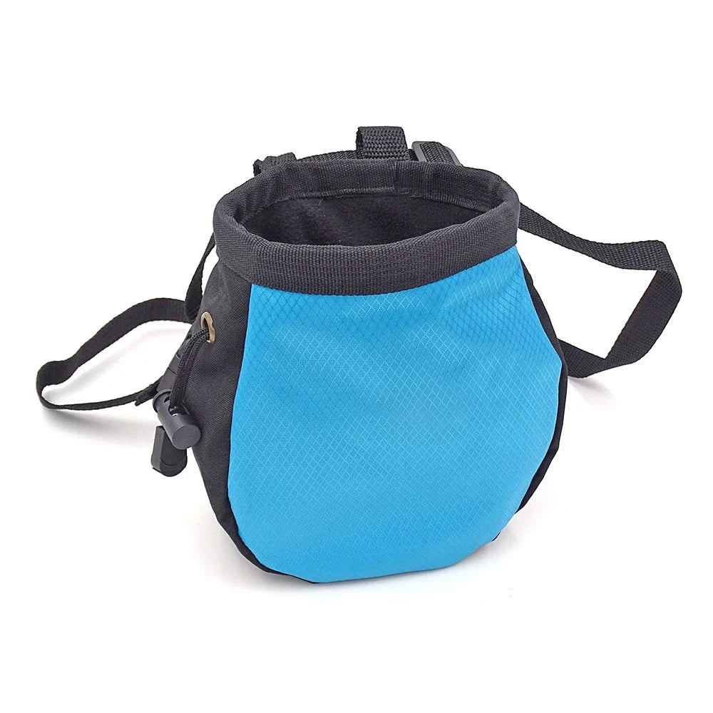 Rock Climbing Chalk Bag - Belted Magnesia Pouch with Zipper Pocket for Gym, Fitness & Bouldering
