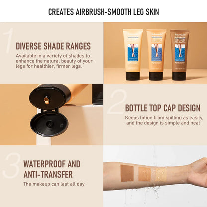 Waterproof Long-Lasting Leg Makeup Lotion — Medium Bronze Body Foundation & Tanning Cream for Even Skin Tone