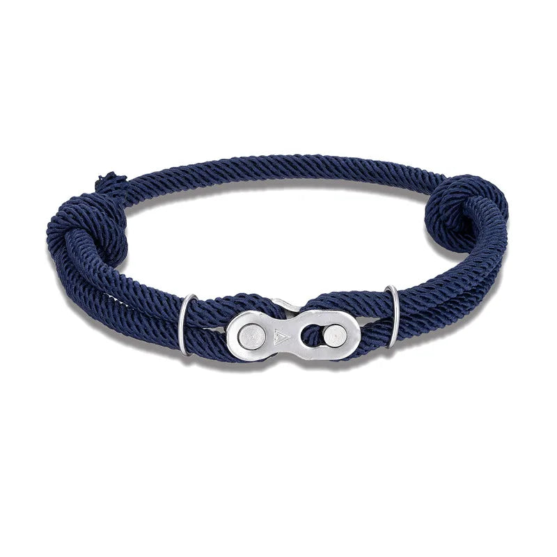 MKENDN Men’s Punk Bicycle Chain Rope Bracelet — Adjustable Nautical / Mountain Bike Magic Buckle