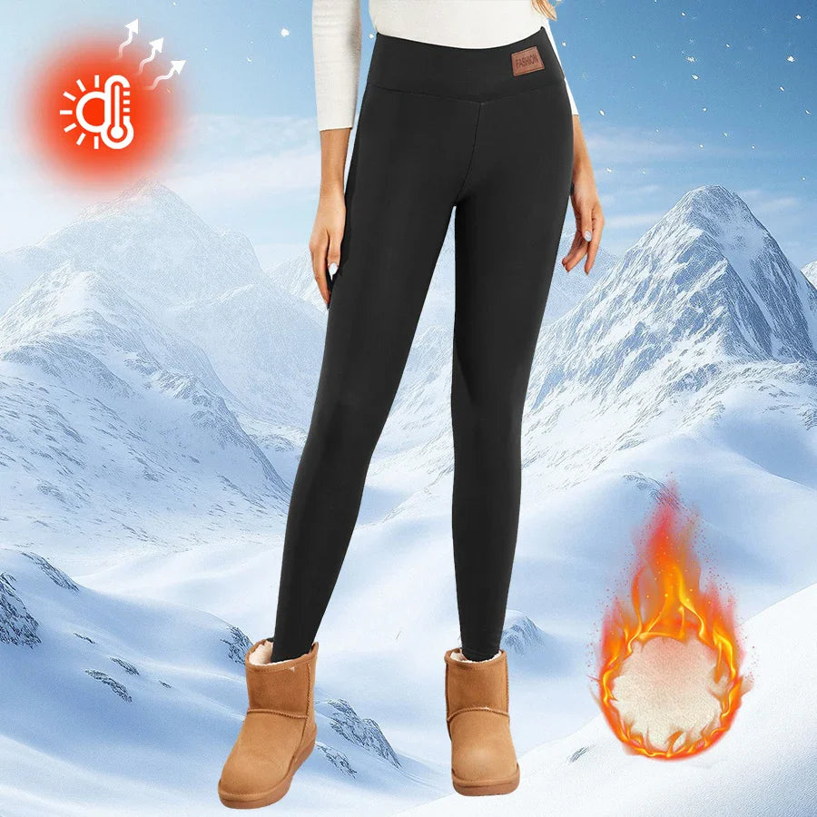 Women’s Fleece Leggings – High-Waisted Thick Flared Thermal Tights, Tummy Control Winter Pants