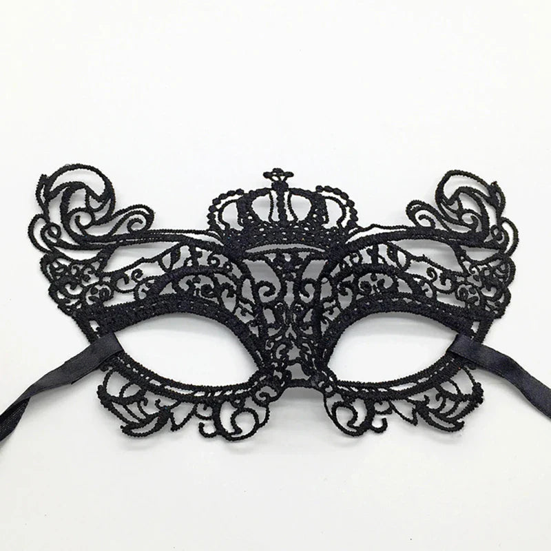 Black Queen Lace Mask — Embroidered Applique Masquerade Mask for Women, Party, Carnival, Wedding & Halloween Accessories
