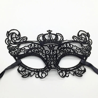 Black Queen Lace Mask — Embroidered Applique Masquerade Mask for Women, Party, Carnival, Wedding & Halloween Accessories