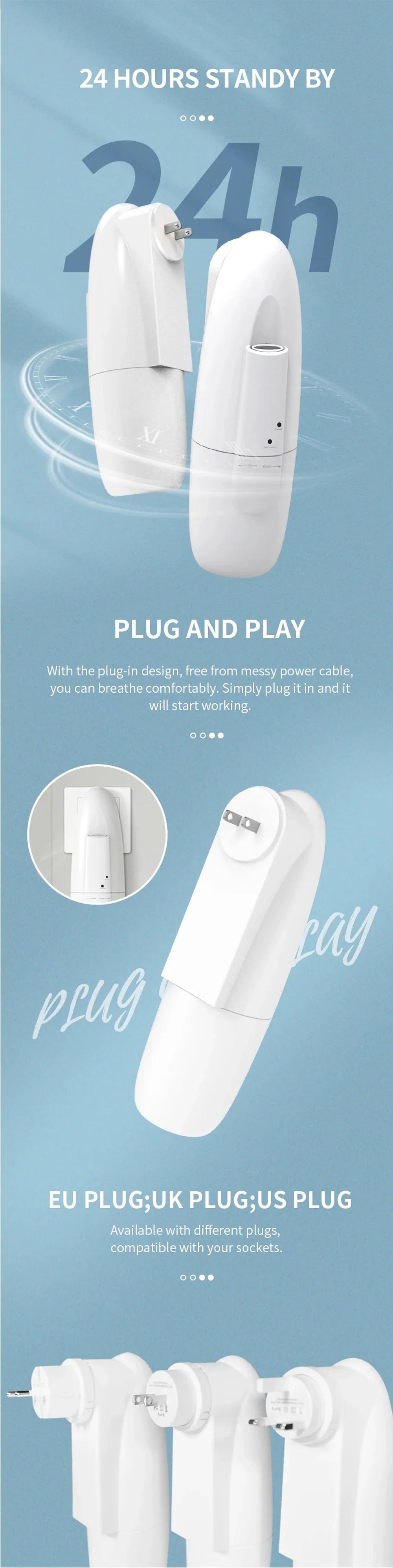 Plug-in Wall Fragrance Diffuser - Hotel Air Freshener, Bluetooth Essential Oil & Electric Aroma Diffuser Machine