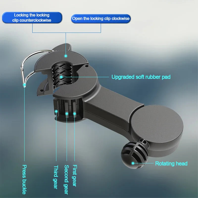 SEAMETAL 3-Speed Car Seat Back Cooling Fan - USB Charge Dual Head Fan with 360 Degree Rotation - Neck Cooler for Summer Car Accessories