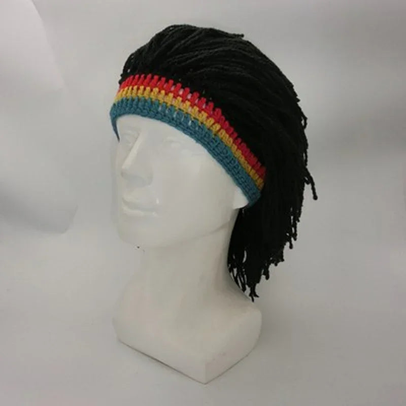 Men’s Handmade Crochet Hip Hop Cap – Warm Winter Hat for Halloween, Xmas & Birthday Gifts