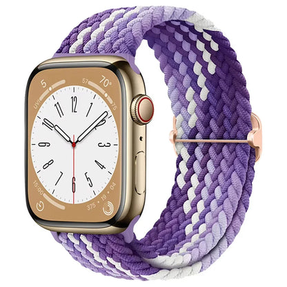 Braided Solo Loop Apple Watch Ultra Band – Elastic Nylon Adjustable Strap for iWatch SE, Series 3–9 (38mm–49mm) Bracelet Band