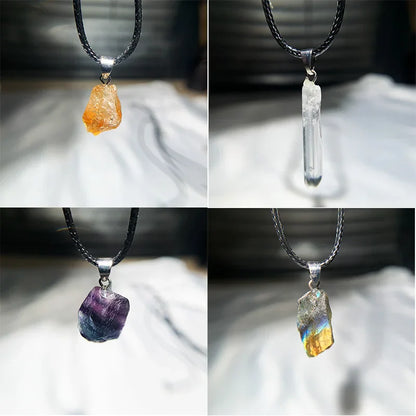 Uruguay Amethyst Rough Stone Pendant - Chakra Halo Amethyst Gemstone Necklace for Energy Healing and Birthstone Jewelry