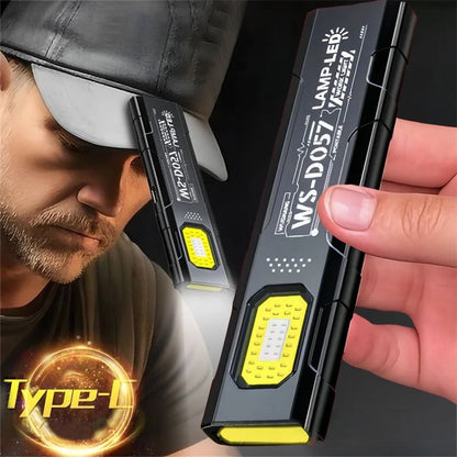 LED USB Rechargeable Keychain Flashlight – Mini COB Torch EDC Pocket Lantern with Magnet