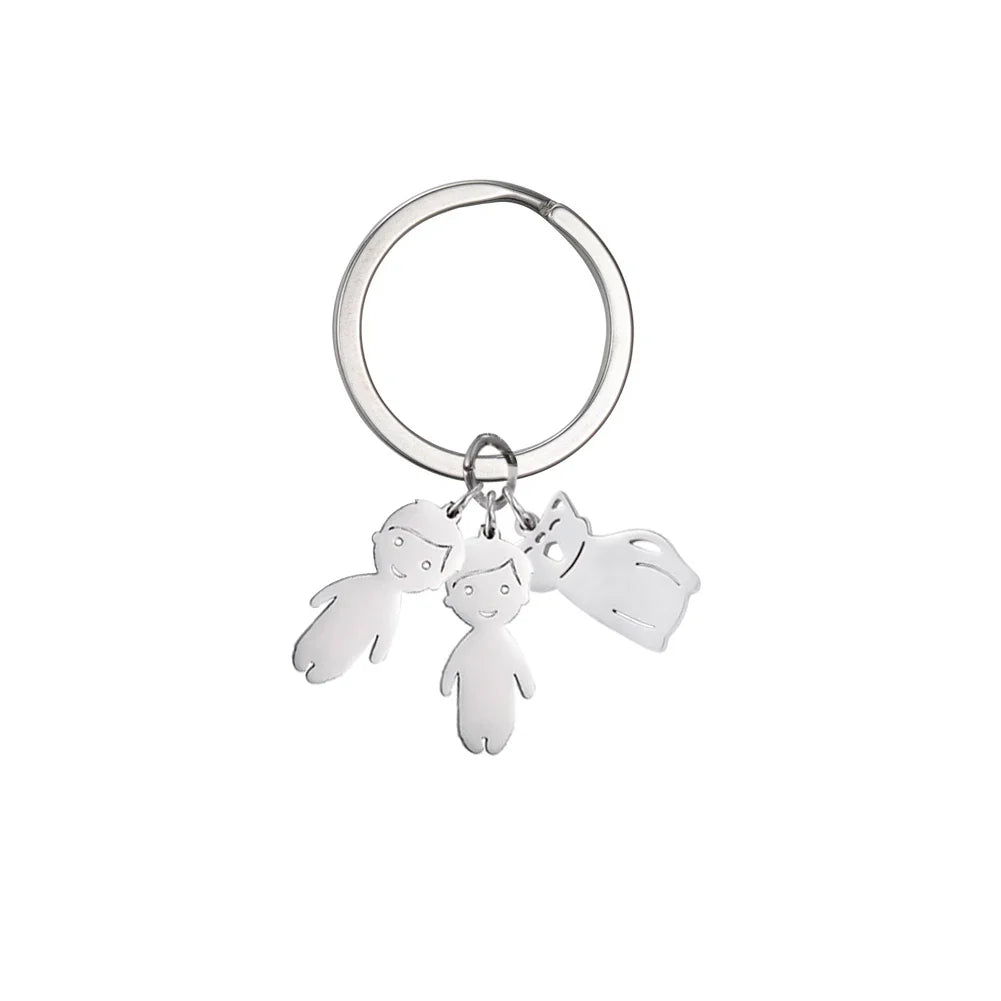 Personalized Kids & Family Keychain – Custom Name Key Chain for Mother’s Day, Couples, Boys, Girls, Pets, Mom, Dad, Baby Gift