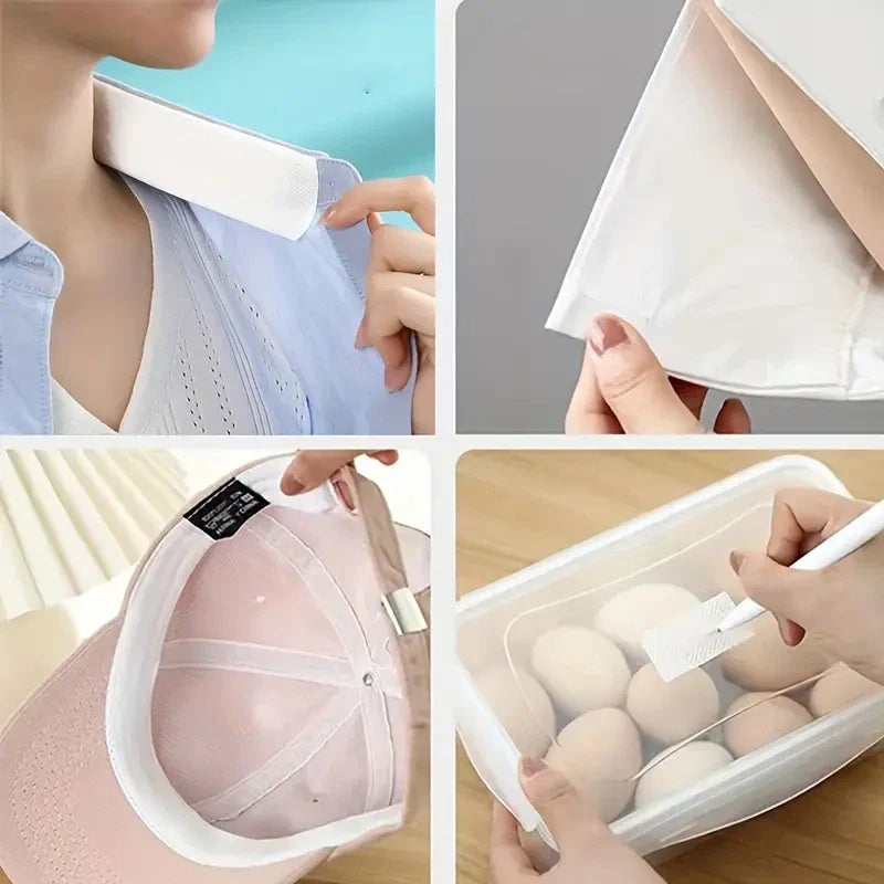 50-10PCS Hat Sweat Absorber Stickers – Summer Cap Liner Bands, Adhesive Sweatband Strips for Visor Hats
