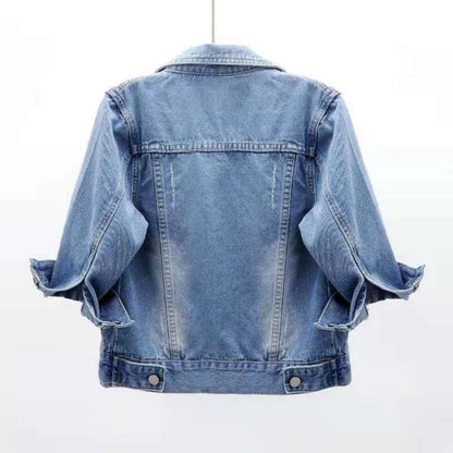 Women’s Denim Jacket – Spring & Autumn Short Coat, Casual Pink Jean Jackets, Loose Purple, Yellow & Blue Outerwear Tops